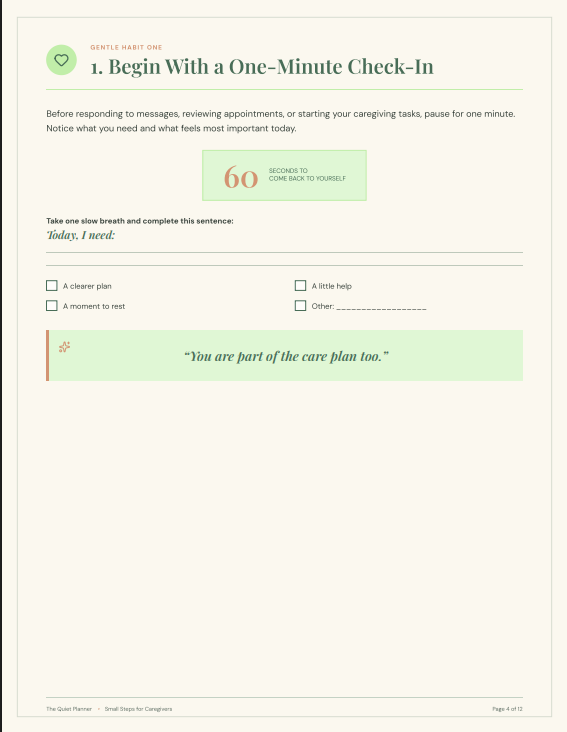Small Steps for Caregivers: A Gentle 7-Day Printable Guide