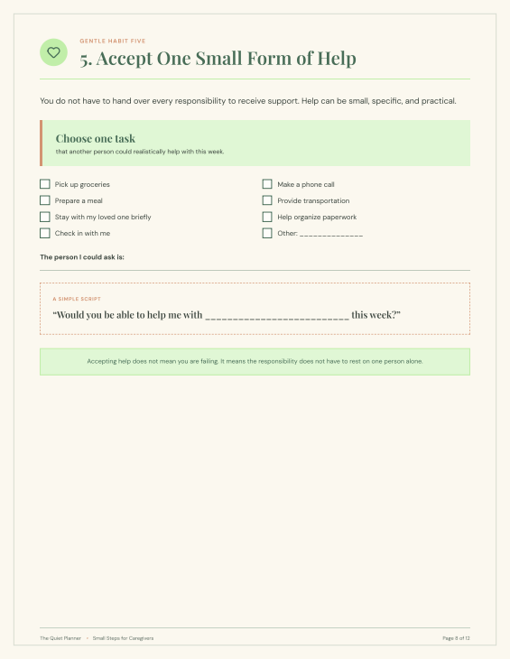 Small Steps for Caregivers: A Gentle 7-Day Printable Guide