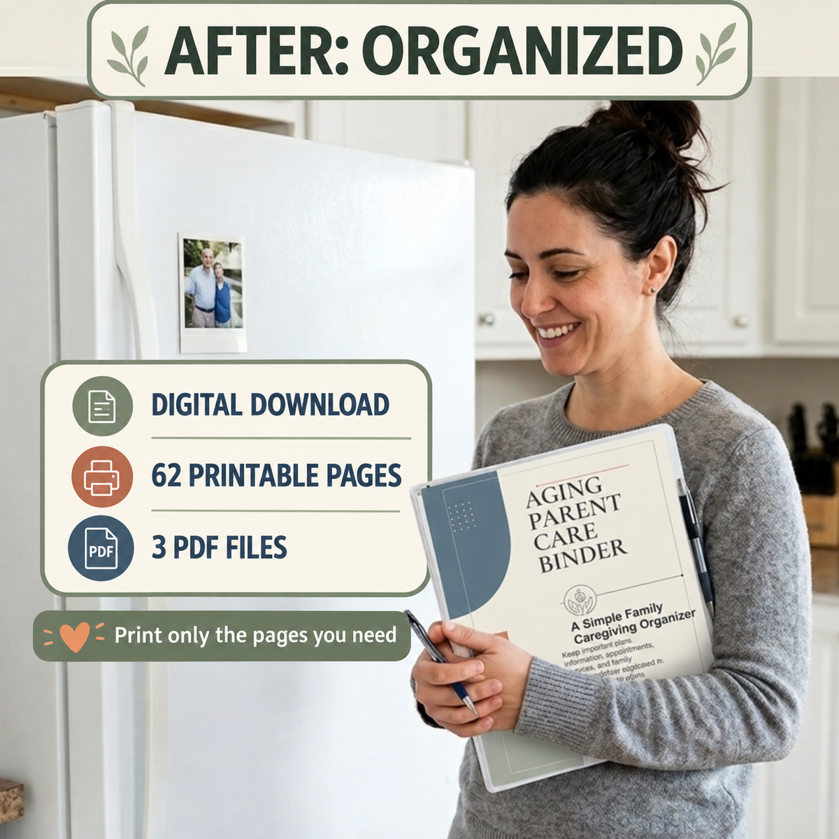 Printable Caregiver Organizer PDF – Aging Parent Care Binder