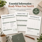 Caregiver Emergency Kit PDF – Hospital Planner, Medication List & Discharge Organizer