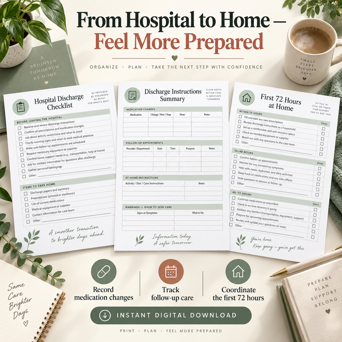Caregiver Emergency Kit PDF – Hospital Planner, Medication List & Discharge Organizer