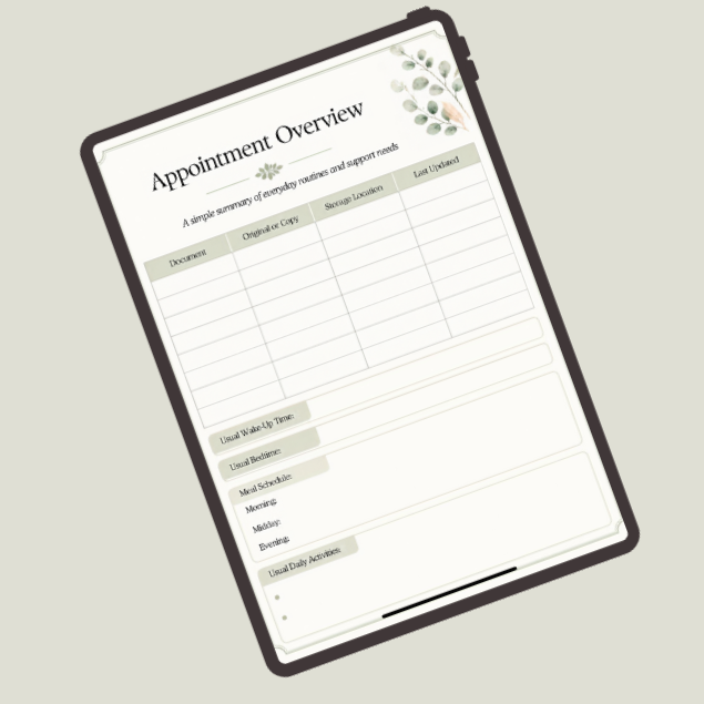 Printable Caregiver Organizer PDF – Aging Parent Care Binder