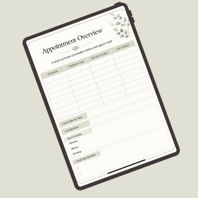 Printable Caregiver Organizer PDF